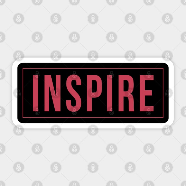 Inspire Typography Inspirational Word Retro Red Sticker by ebayson74@gmail.com